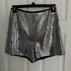 Zara black and Silver shorts